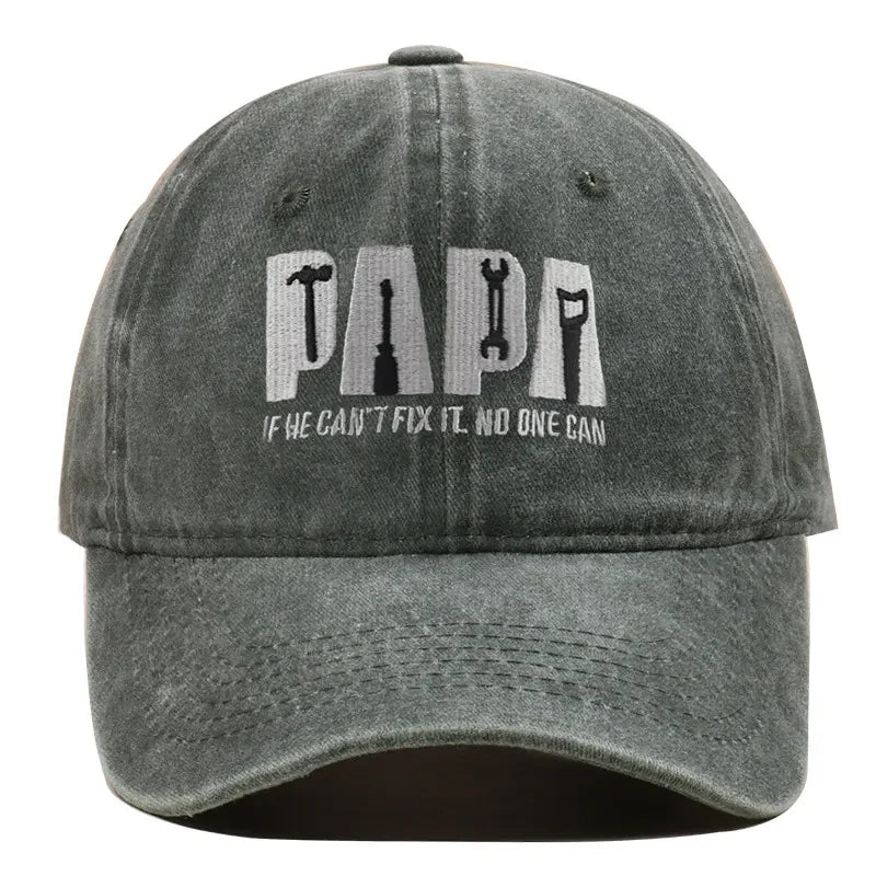 Dad Gang Hat with Embroidered Papa Design and Vintage Washed Cotton - Image 3