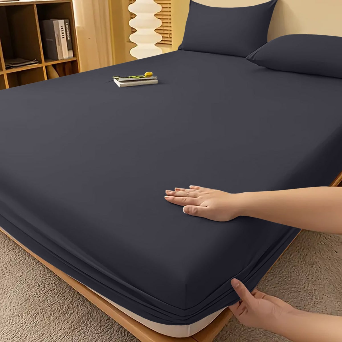 Deep Pocket Fitted Bed Sheet with Cooling Wrinkle-Resistant Design and Elasticized Corners - Image 45