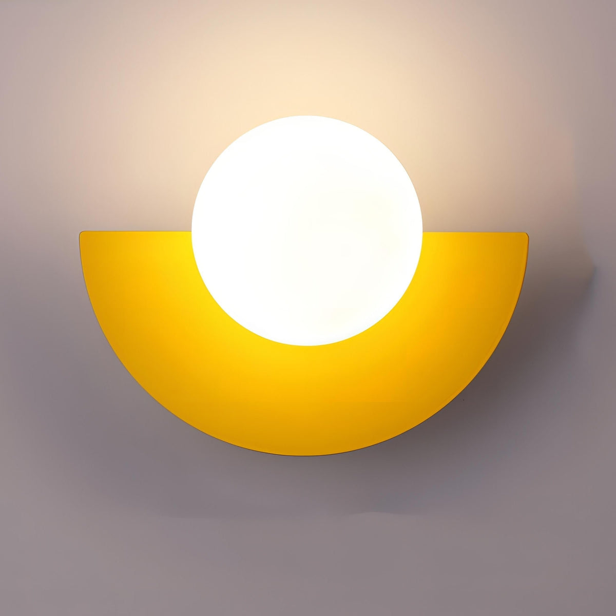 Diffused Light Wall Sconce Scandinavian Semi Circle Warm White Minimalist Metal Globe - Image 5