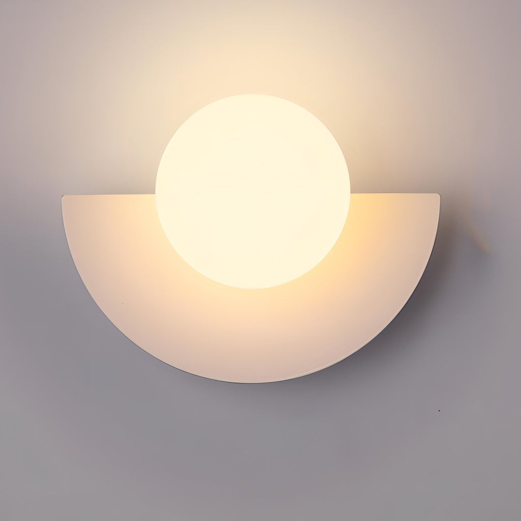 Diffused Light Wall Sconce Scandinavian Semi Circle Warm White Minimalist Metal Globe - Image 7
