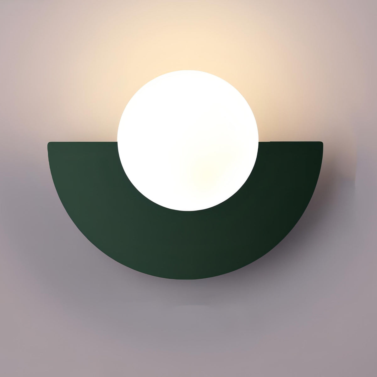 Diffused Light Wall Sconce Scandinavian Semi Circle Warm White Minimalist Metal Globe - Image 8
