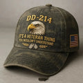 Embroidered Veteran Baseball Cap with Flag and Eagle Vintage Washed Cotton - Image 4