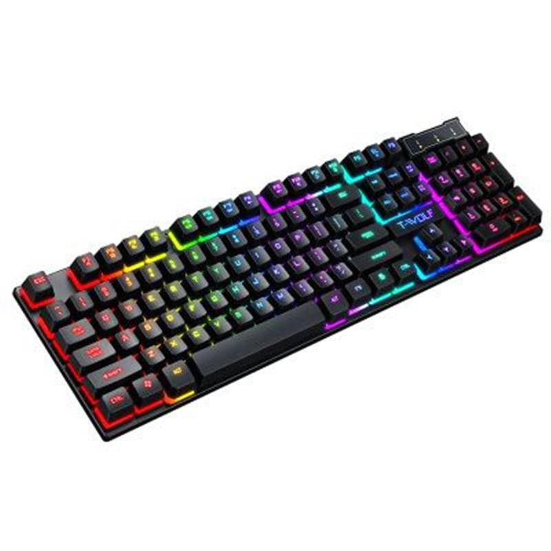 Gaming Keyboard Ergonomic Wired Mouse Full Size Rgb Floating Keys and Numeric Keypad - Image 1