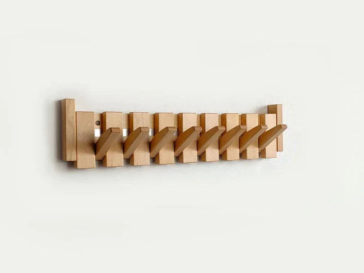 Appendiabiti da parete in stile pianoforte – Appendino decorativo con ganci in legno massello | Portaoggetti funzionale e decorazione artistica per la casa