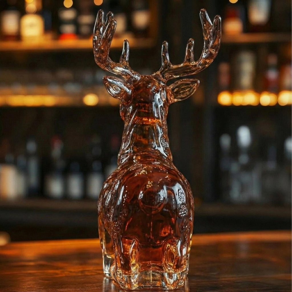Bouteille carafe à bourbon sur le thème du cerf