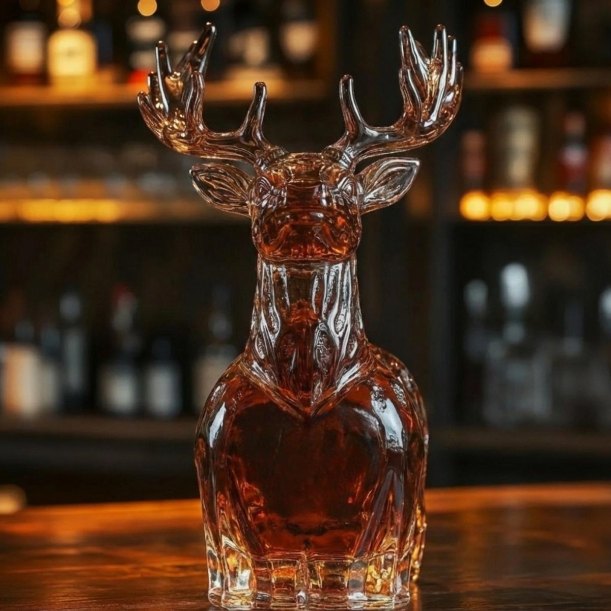 Bouteille carafe à bourbon sur le thème du cerf