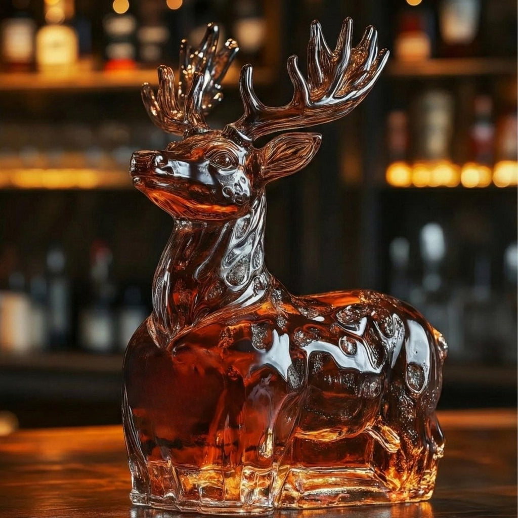 Bouteille carafe à bourbon sur le thème du cerf