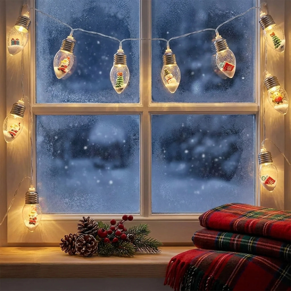 LED Christmas String Lights with Warm White Glow and Miniature Figurine Bulbs - Image 3