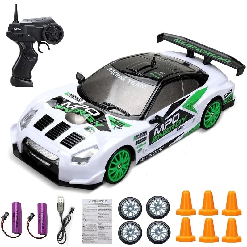 Mini Electric Rechargeable Rc Drift Car LED Lights Cones Toy Set - Image 27