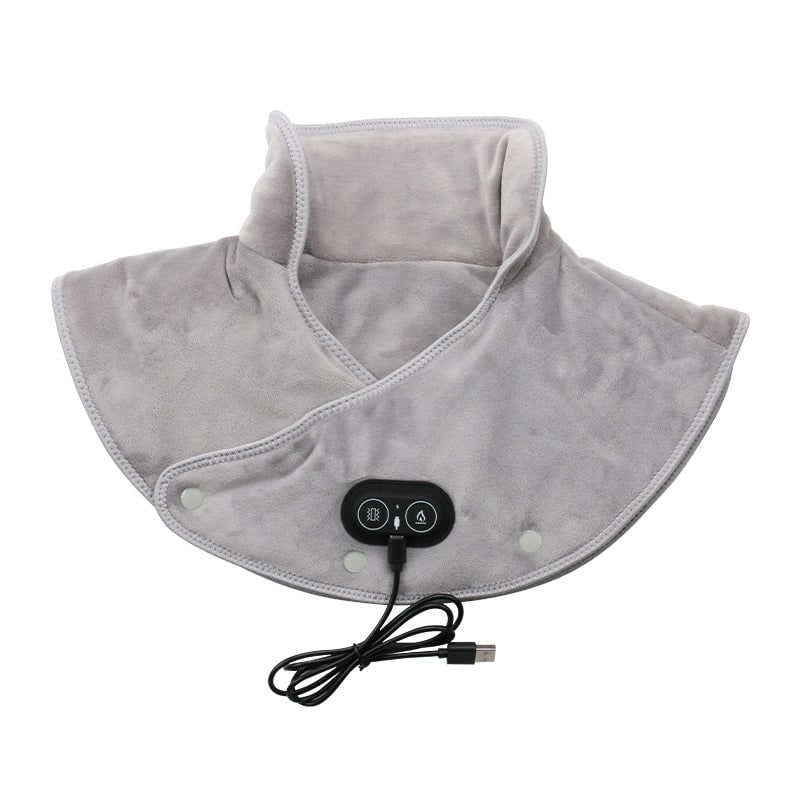 Neck Heating Pad with Vibration Massage and Shoulder Drape Electric USB Heated Massager - Image 1