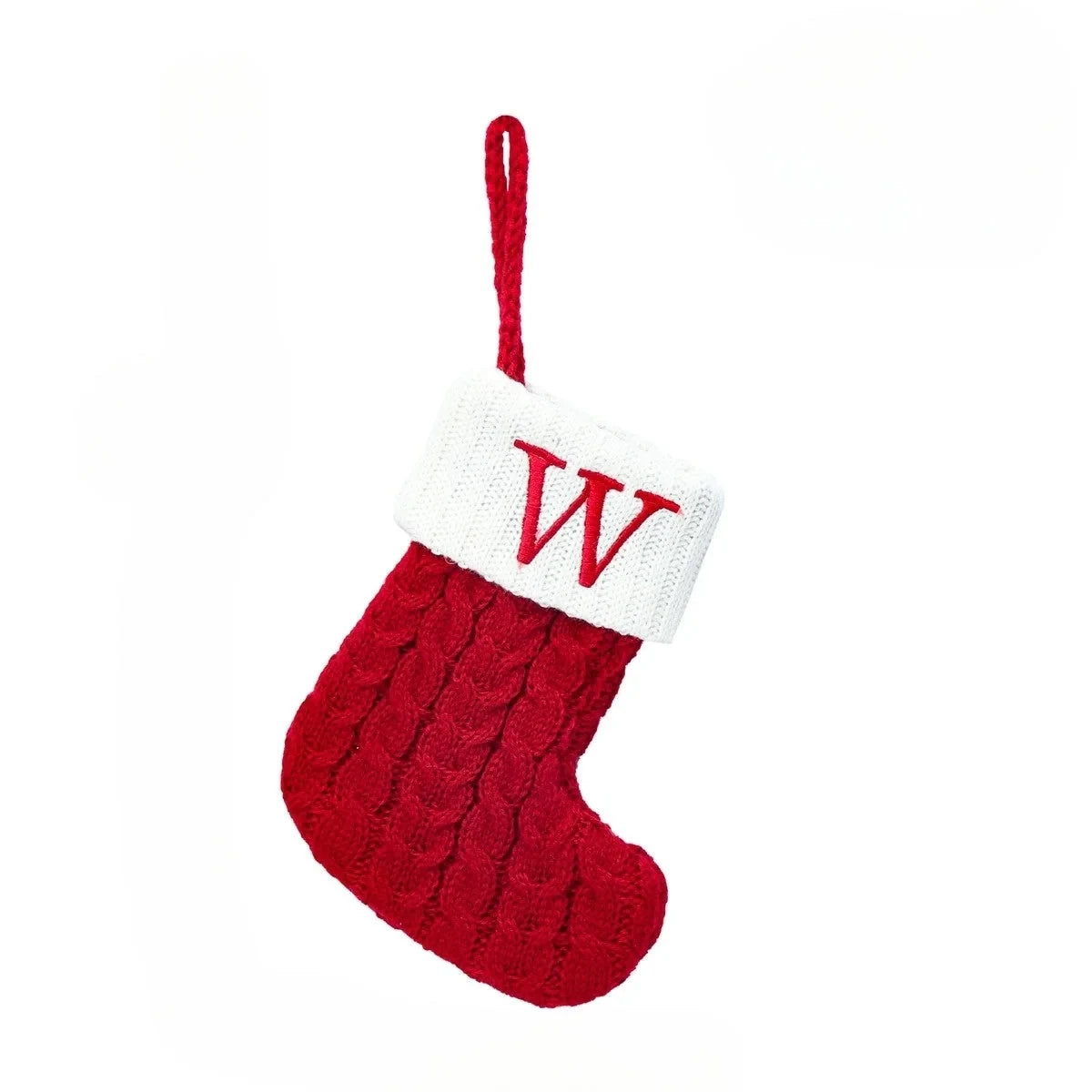 Personalized Christmas Stocking with Cable Knit Design and Embroidered Initial - Image 20
