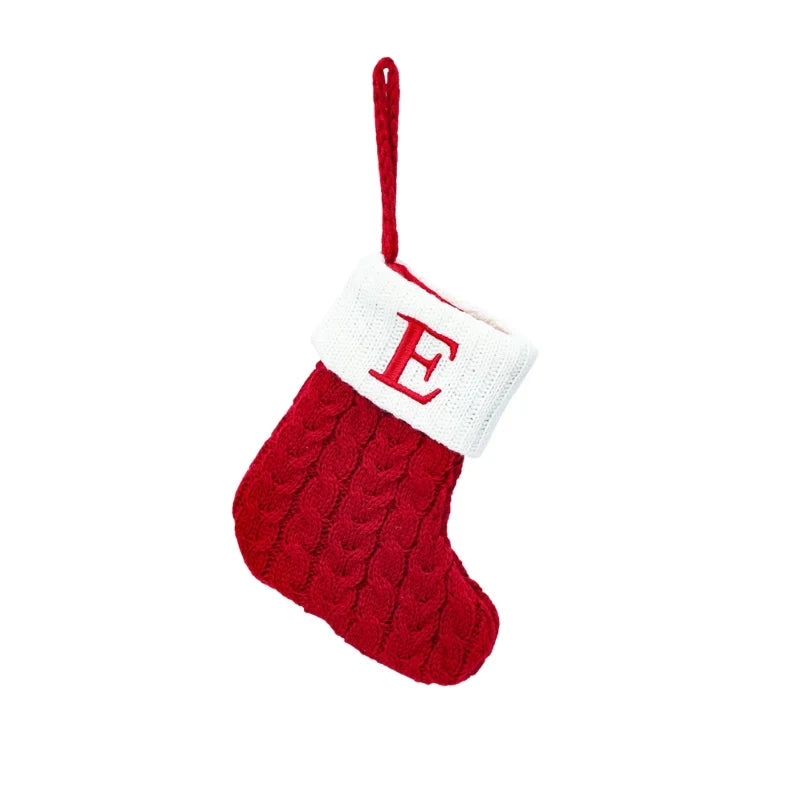 Personalized Christmas Stocking with Cable Knit Design and Embroidered Initial - Image 8