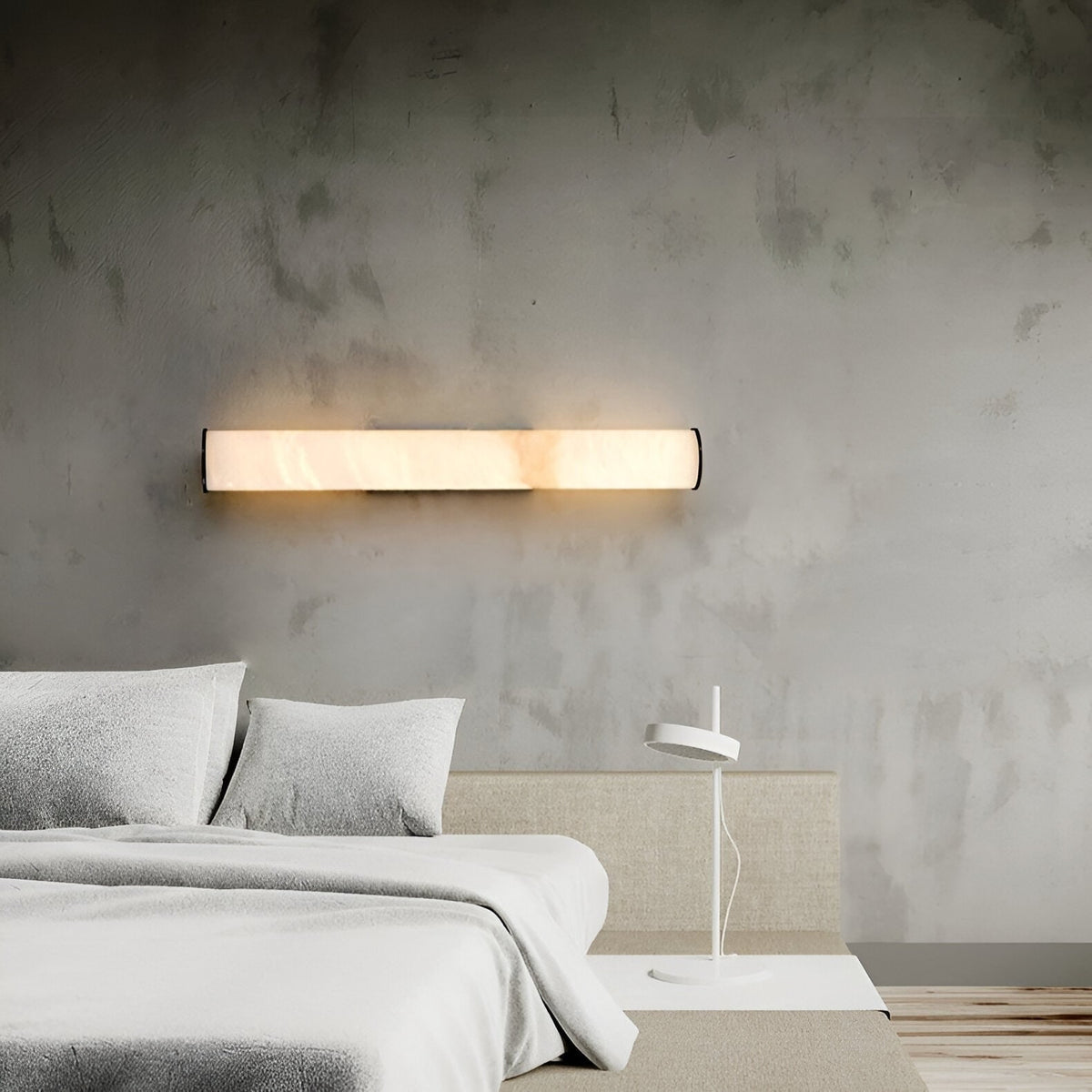 Plug-in Wall Sconce Lighting with Marbled Cylinder Shade Candle - Image 13