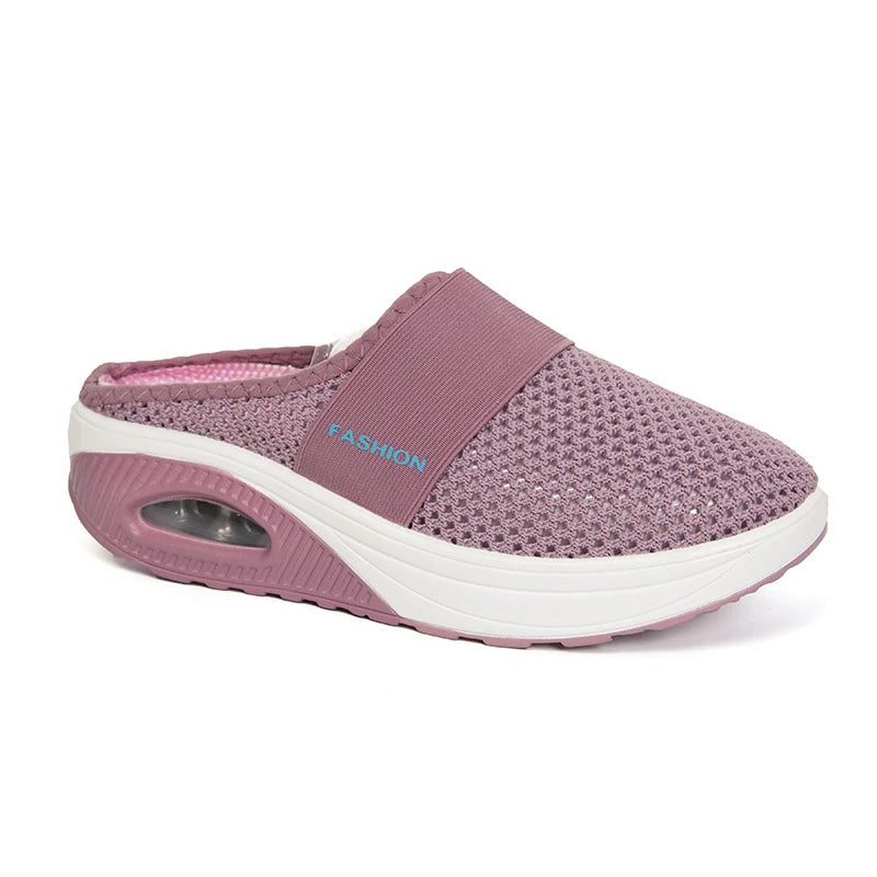 Slip-On Sneakers with Air Cushion Platform Mesh Mule and Non-Slip Sole - Image 12