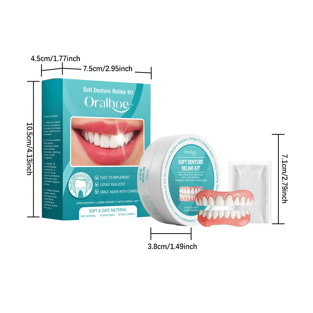 Snap on Veneers with Moldable Beads and Custom Fit Cosmetic False Teeth Kit - Image 6