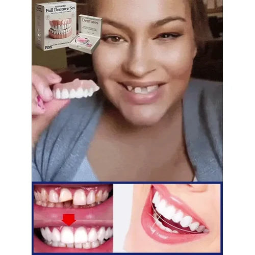 Snap on Veneers with Moldable False Teeth for Upper and Lower Jaw Reusable Cosmetic - Image 8