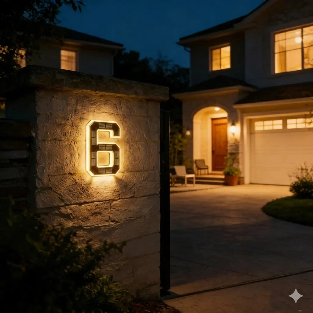 Solar House Numbers with Automatic LED Backlit Lighting and Integrated Panel - Image 11