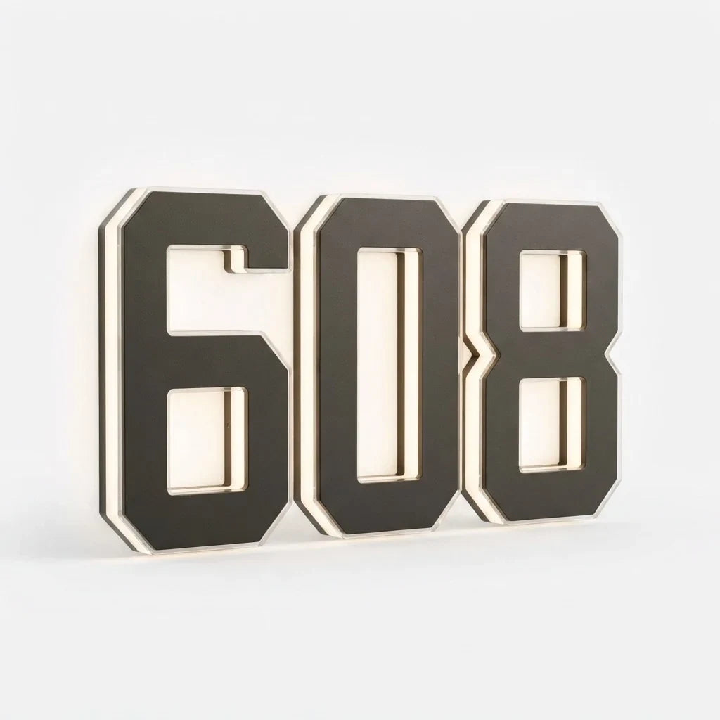 Solar House Numbers with Automatic LED Backlit Lighting and Integrated Panel - Image 19