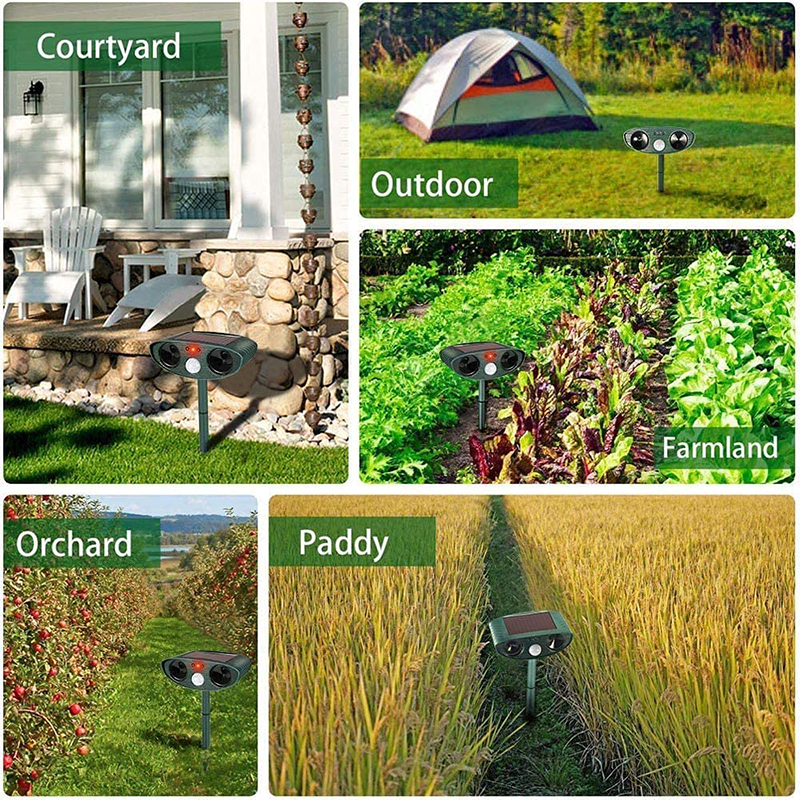 Solar Powered Ultrasonic Pest Repeller with Motion Sensor and Flashing LED Light - Image 12