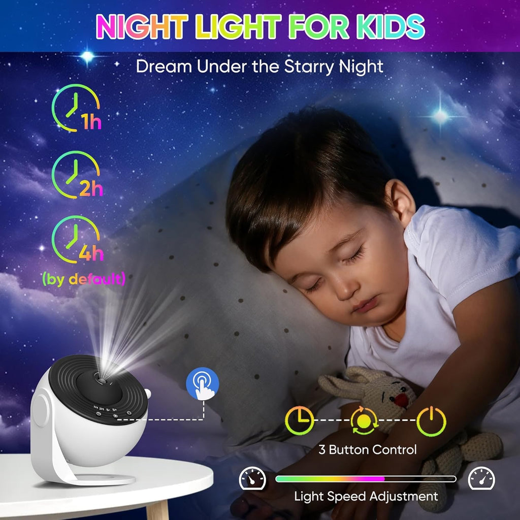 Star Projector Night Light with 360° Rotating Galaxy Projection and Adjustable Stand - Image 4