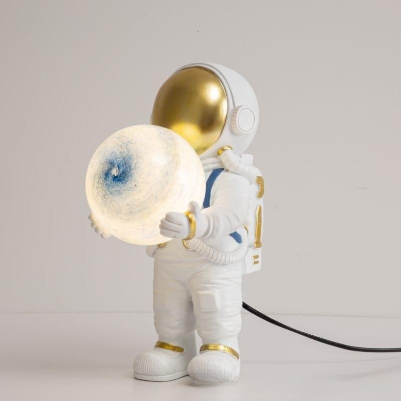 Table Lamp Mid Century Modern Touch Astronaut with Glowing Globe Bedside Set Of 2 - Image 14