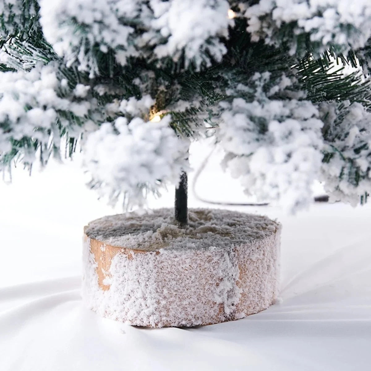 Tabletop Christmas Tree Pre Lit with LED Lights and Faux Flocked Snow Effect - Image 6