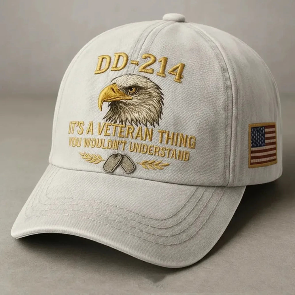 Veteran Baseball Cap with Embroidered Eagle and Us Flag Patch - Image 7