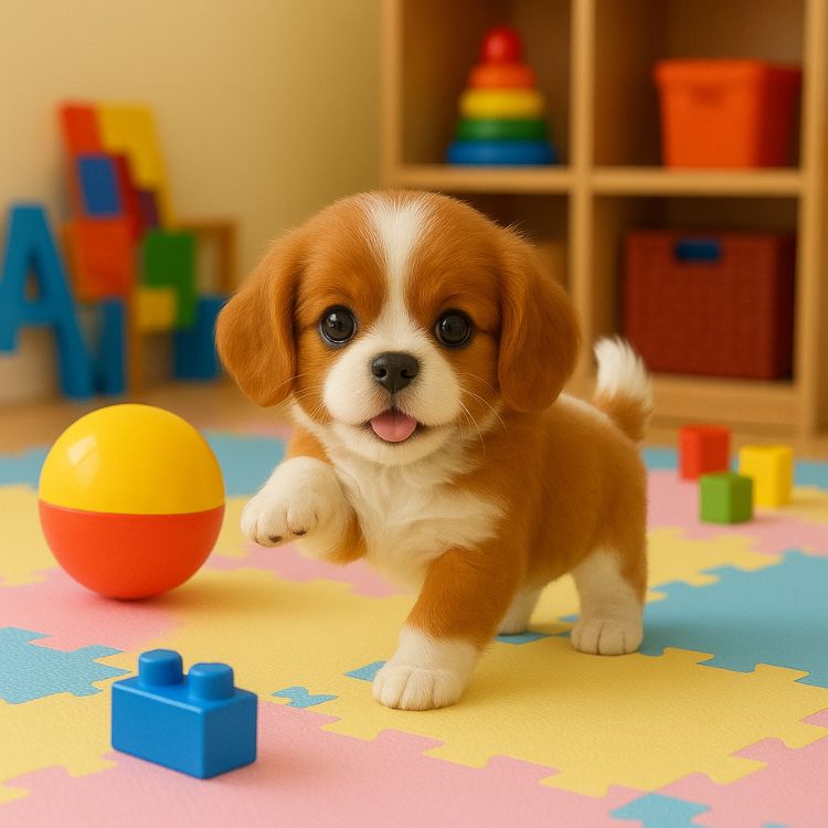 Jouet de chiot robot Cavalier King Charles Spaniel réaliste et interactif | Marche, aboie et remue la queue