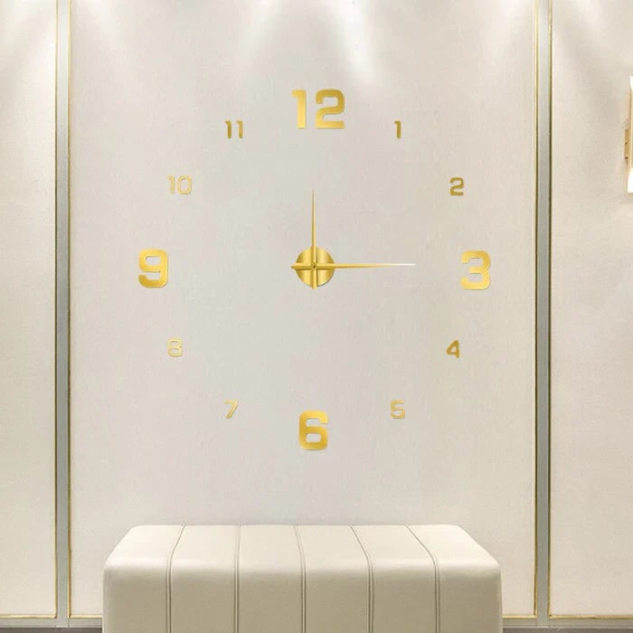 Wall Clock with 3D Self-Adhesive Numbers and Silent Battery Operated Mechanism - Image 7