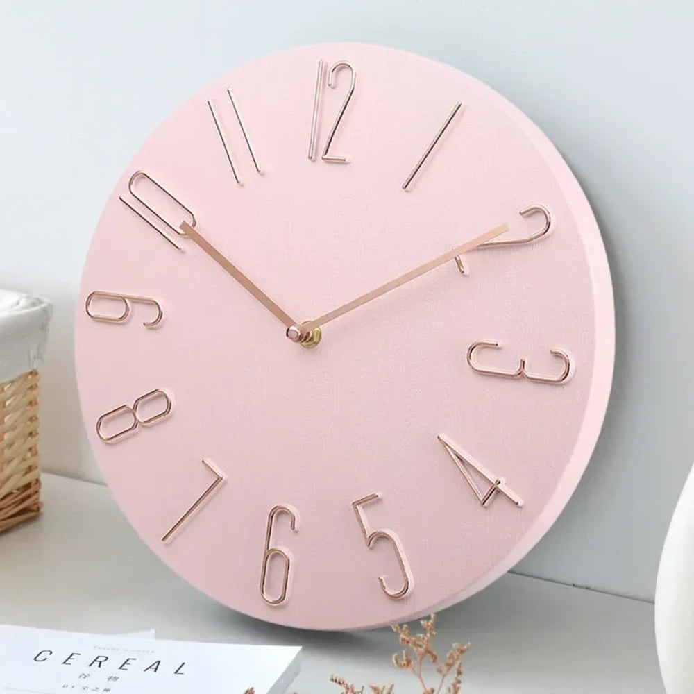 Wall Clock with Raised Wire Numbers and Silent Minimalist Design - Image 1