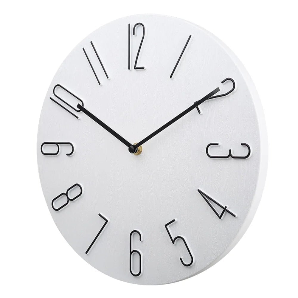 Wall Clock with Raised Wire Numbers and Silent Minimalist Design - Image 4