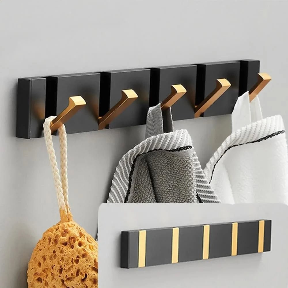 Wall Mounted Coat Rack Hook Compact Folding Retractable Metal Storage Space Saving - Image 10