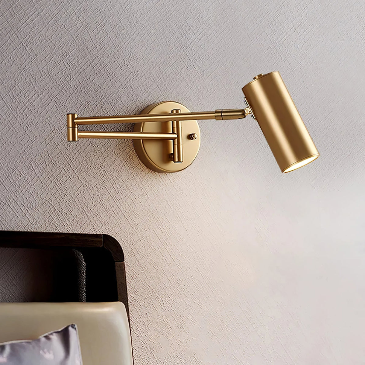 Wall Sconce with Adjustable Swing Arm and Focused LED Reading Light - Image 2