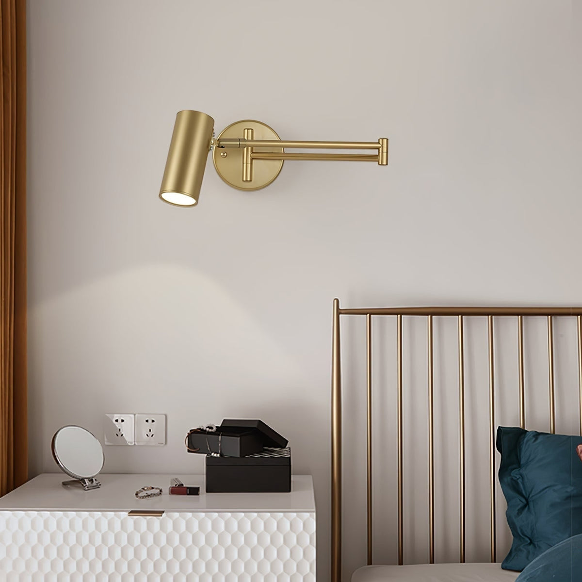Wall Sconce with Adjustable Swing Arm and Focused LED Reading Light - Image 3