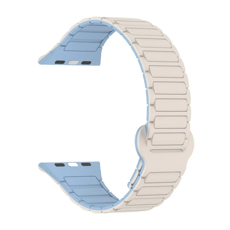Watch Band with Magnetic Closure and Ribbed Silicone Design - Image 17