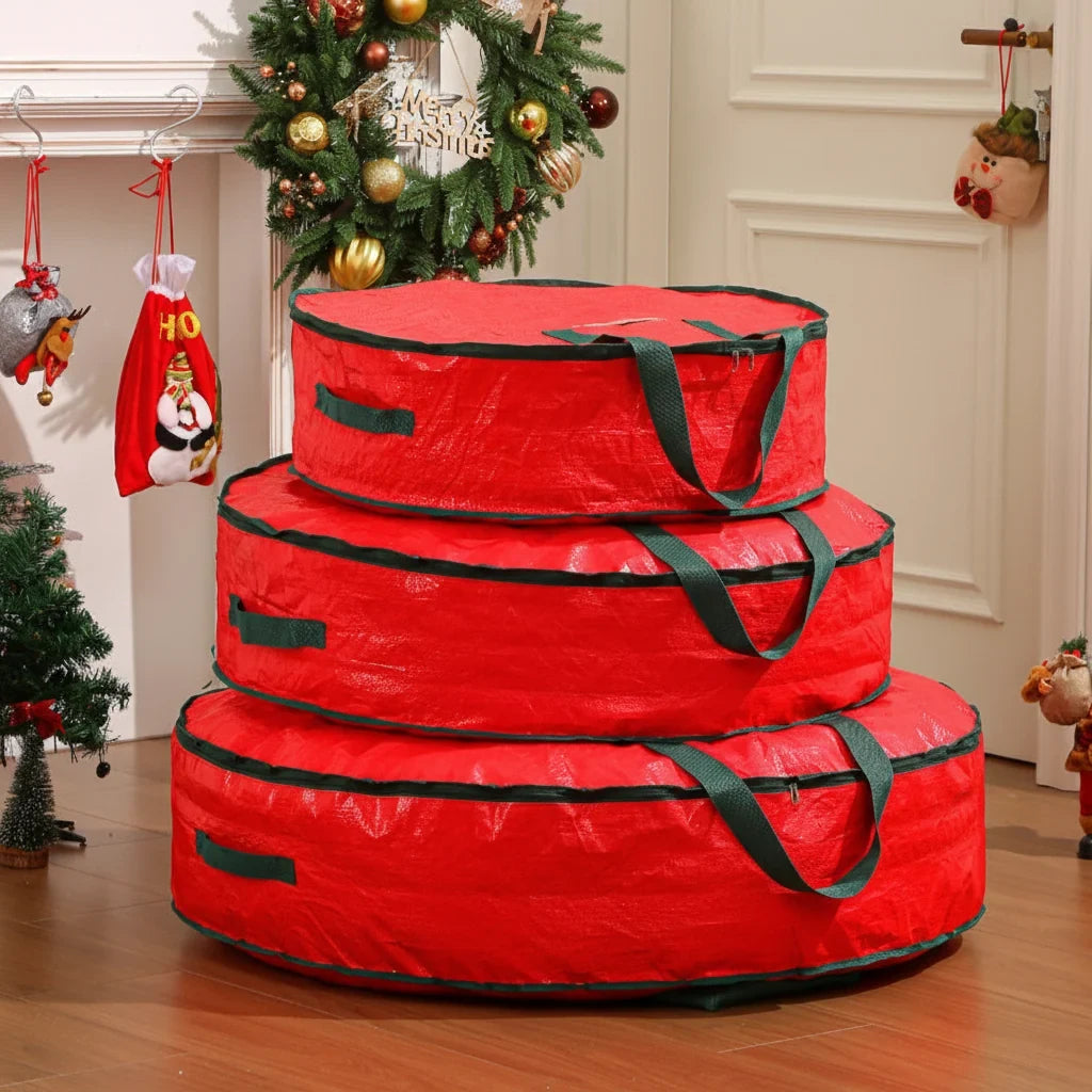 Wreath Storage Bag with Dual Zipper and Handles for Christmas Décor Organization - Image 2