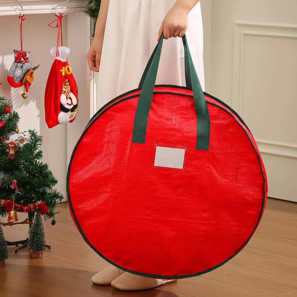 Wreath Storage Bag with Dual Zipper and Handles for Christmas Décor Organization - Image 7